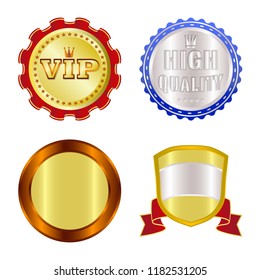 Vector design of emblem and badge symbol. Set of emblem and sticker stock vector illustration.