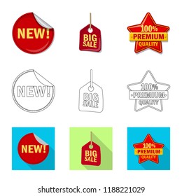 Vector design of emblem and badge symbol. Set of emblem and sticker vector icon for stock.