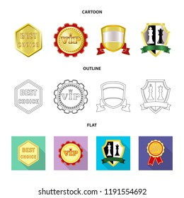 Vector design of emblem and badge symbol. Collection of emblem and sticker stock vector illustration.