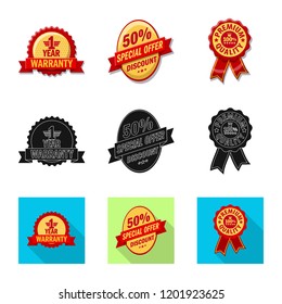 Vector design of emblem and badge symbol. Collection of emblem and sticker stock vector illustration.