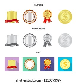 Vector design of emblem and badge symbol. Set of emblem and sticker stock vector illustration.