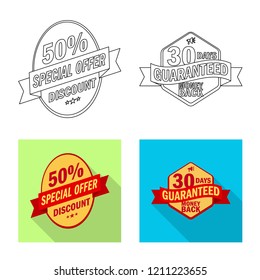 Vector design of emblem and badge symbol. Collection of emblem and sticker stock vector illustration.
