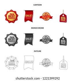 Vector design of emblem and badge symbol. Collection of emblem and sticker stock symbol for web.