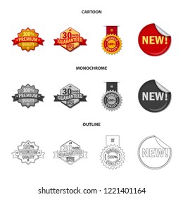 Vector design of emblem and badge symbol. Collection of emblem and sticker stock symbol for web.