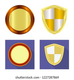 Vector design of emblem and badge symbol. Collection of emblem and sticker stock symbol for web.