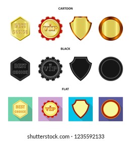Vector design of emblem and badge symbol. Collection of emblem and sticker stock symbol for web.