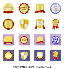 Vector design of emblem and badge symbol. Collection of emblem and sticker stock symbol for web.