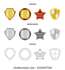 Vector design of emblem and badge symbol. Collection of emblem and sticker stock symbol for web.
