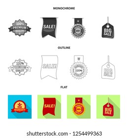 Vector design of emblem and badge symbol. Collection of emblem and sticker stock vector illustration.