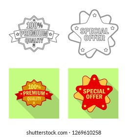 Vector design of emblem and badge symbol. Collection of emblem and sticker stock symbol for web.