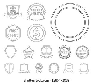 Vector design of emblem and badge symbol. Set of emblem and sticker stock vector illustration.