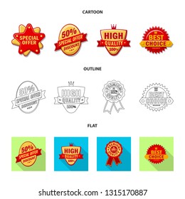 Vector design of emblem and badge symbol. Set of emblem and sticker stock symbol for web.