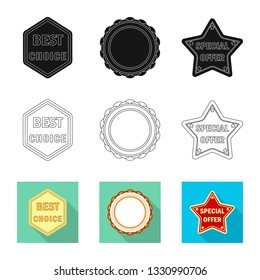 Vector design of emblem and badge symbol. Collection of emblem and sticker stock vector illustration.