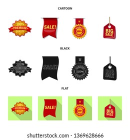 Vector design of emblem and badge symbol. Collection of emblem and sticker stock vector illustration.