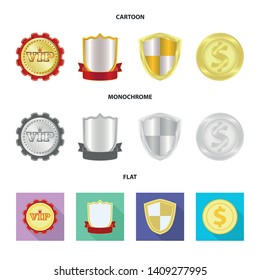 Vector design of emblem and badge symbol. Set of emblem and sticker vector icon for stock.