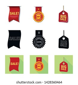 Vector design of emblem and badge symbol. Set of emblem and sticker vector icon for stock.