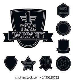 Vector design of emblem and badge symbol. Set of emblem and sticker vector icon for stock.