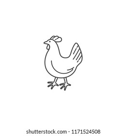 Vector design emblem and icon in linear style - chiken meat products - healthy food