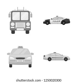 Vector design of engine and truck symbol. Collection of engine and vehicle stock symbol for web.