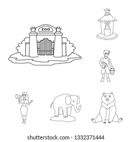 Vector design of entertainment and forest logo. Set of entertainment and park stock symbol for web.