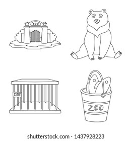 Vector design of entertainment and forest sign. Set of entertainment and park vector icon for stock.