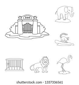 Vector design of entertainment and forest symbol. Set of entertainment and park stock symbol for web.