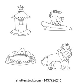 Vector design of entertainment and forest symbol. Set of entertainment and park vector icon for stock.