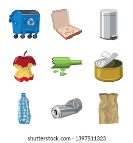 Vector design  environment  and waste sign. Set  environment  and ecology stock symbol for web.