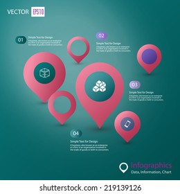 Vector Design - eps10 Abstract 3D Paper Infographics concept, Design vector Infographics on green background