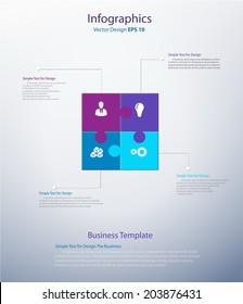 Vector Design - eps10 Abstract Background Geometrical concept, Business Infographics Puzzles style Vector 
