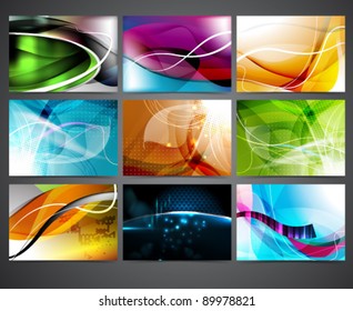 Vector Design - eps10 Abstract Banner Set Illustration