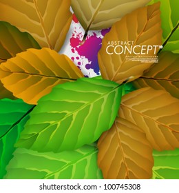 Vector Design - eps10 Abstract Concept with Branch of Leaves Background