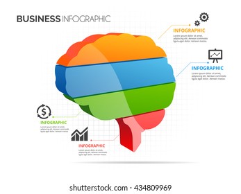 Vector Design - Eps10 Design Vector Brain Polygon, Vector Design Part of Brain, Brain Infographic concept, Infographic of Thinking and Process concept