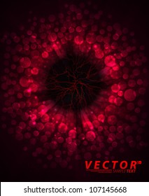 Vector Design - eps10 Bright Oval Shape with Red Lighting Elements Background