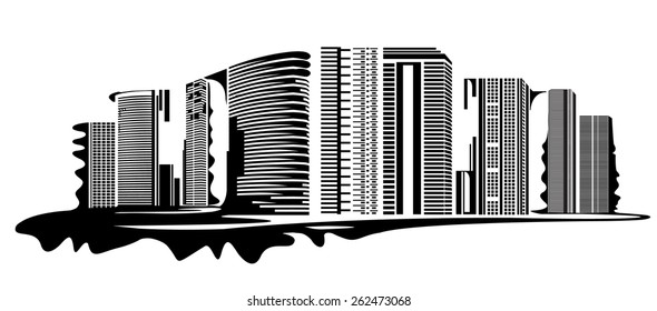 Vector Design - Eps10 Building and City Illustration, City scene, Urban cityscape