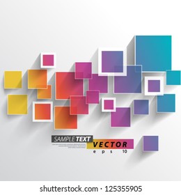 Vector Design - eps10 Colorful Overlapping Squares Concept Illustration