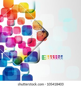 Vector Design - eps10 Colorful Rounded Squares Concept Background