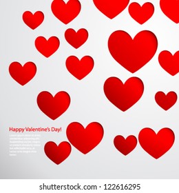 Vector Design - eps10 Overlapping Heart Shapes Background