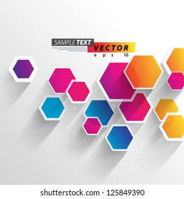 Vector Design - eps10 Overlapping Hexagon Concept Background