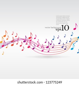 Vector Design - eps10 Overlapping Music Notes Concept Illustration