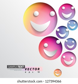 Vector Design - eps10 Overlapping Smiley's Concept Background