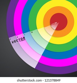 Vector Design - eps10 Simple Circles with Rainbow Colors Background