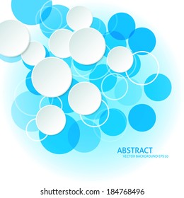 Vector Design - eps10 Simple Circles Background. White, blue colors