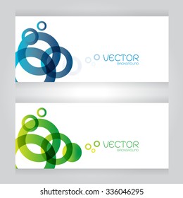 Vector Design - eps10 Simple and Colorful blue green Circles on gray background