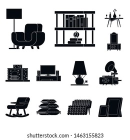 Vector design of equipment and household sign. Collection of equipment and interior vector icon for stock.