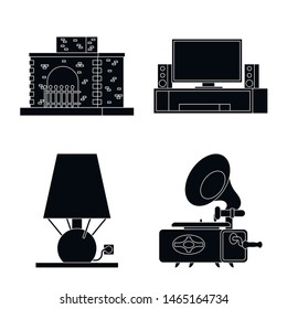 Vector design of equipment and household sign. Set of equipment and interior vector icon for stock.