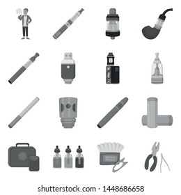 Vector design of equipment and pipe icon. Set of equipment and taste vector icon for stock.