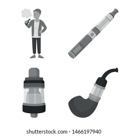 Vector design of equipment and pipe logo. Set of equipment and taste vector icon for stock.