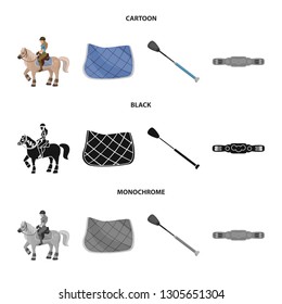 Vector design of equipment and riding icon. Collection of equipment and competition stock vector illustration.