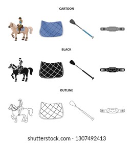 Vector design of equipment and riding icon. Set of equipment and competition vector icon for stock.